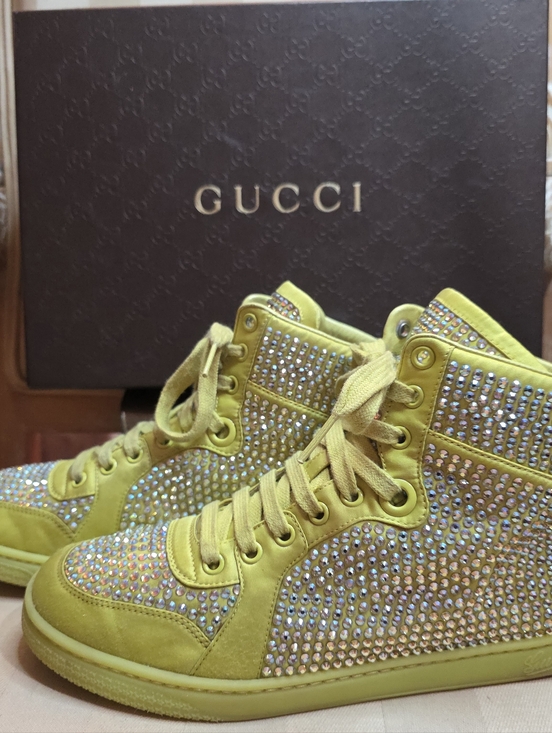 Gucci Shoes - AUTHENTIC GUCCI SWAROVSKI CRYSTAL SHOES SIZE 37.5 EURO 7.5 US WITH ORIGINAL BOX